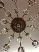 under-view of bronze chandelier